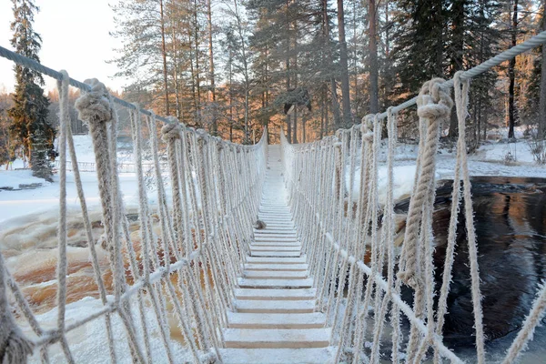 One Most Famous Places Republic Karelia Ruskeala Waterfalls Filming Location — Stock Photo, Image