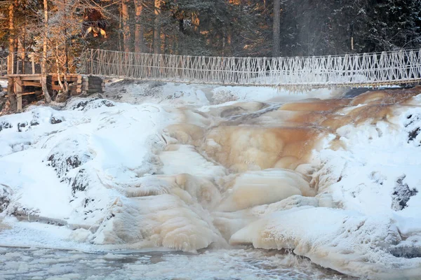 Одним Найвідоміших Місць Республіці Карелія Водоспади Раскеала Місце Зйомок Радянського — стокове фото