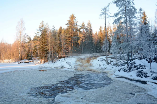 Mest Kända Platserna Republiken Karelen Vattenfallen Ruskeala Inspelningsplatsen För Den — Stockfoto