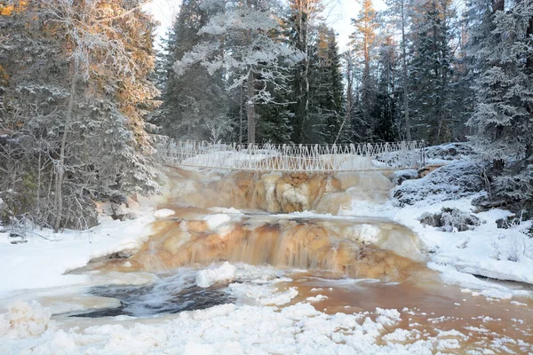 Одним Найвідоміших Місць Республіці Карелія Водоспади Раскеала Місце Зйомок Радянського — стокове фото