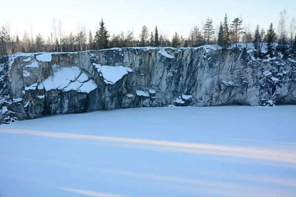 Famous Marble Quarry Republic Karelia Russia Ruskeala Quarry Sunny Cold — Stock Photo, Image