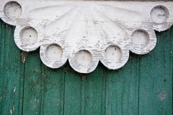 Architektonische Details Schöne Fensterrahmen Der Nähe Alter Holzhäuser Traditionelle Russische — Stockfoto