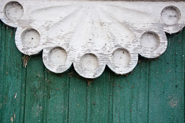 Detalhes Arquitetônicos Bela Janela Que Enquadra Perto Velhas Casas Madeira — Fotografia de Stock