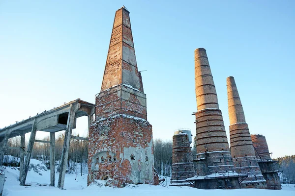 Resti Una Fabbrica Abbandonata Marmo Calce Ruskeala Repubblica Carelia Russia — Foto Stock