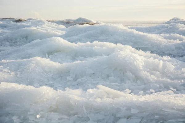 Ice Hummocks Coast Gulf Finland Spring Winter Season Zelenogorsk Petersburg — Stock Photo, Image