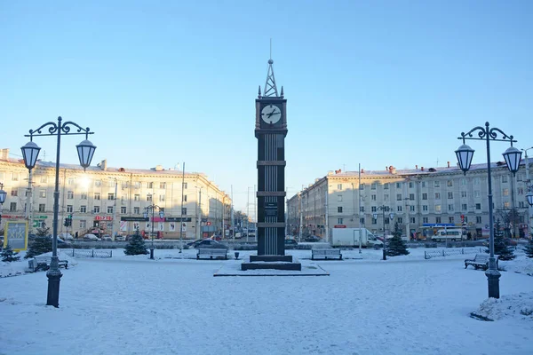 Petrosavodsk Russland Januar 2017 Zentrale Straße Prospekt Lenina Petrozavodsk Republik — Stockfoto