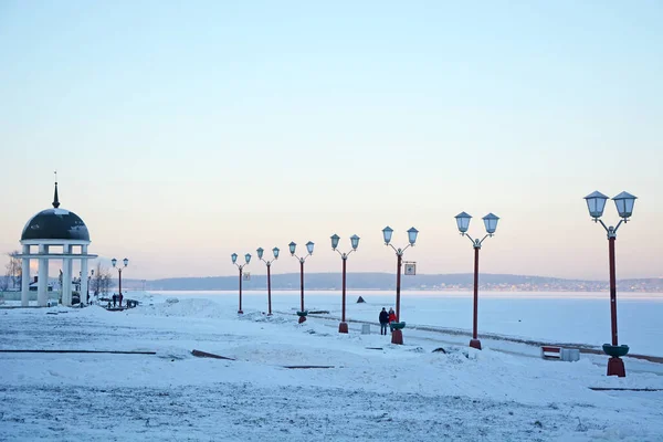 Petrozavodsk Cidade Rotunda Lago Onego Inverno — Fotografia de Stock