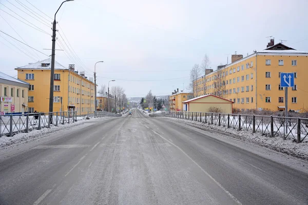 Medvezhiegorsk Republik Karelien Russland Januar 2017 Straßen Der Stadt Medweschjegorsk — Stockfoto