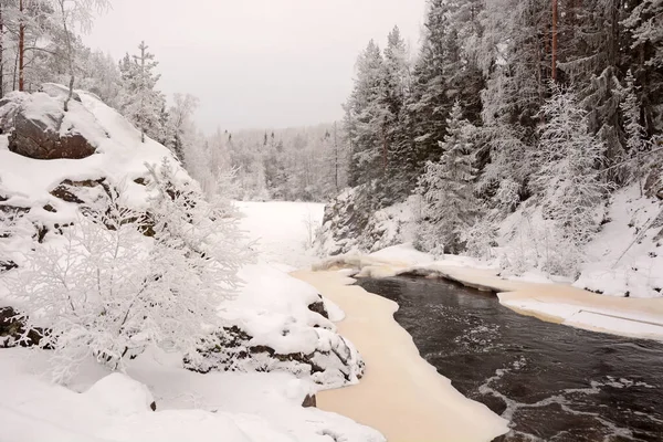 Parel Van Karelië Republiek Kivach Waterval Het Winterseizoen — Stockfoto