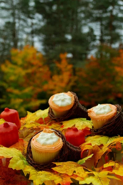 Cupcakes de Ação de Graças em Mini Cornucopia — Fotografia de Stock