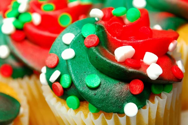 Kırmızı ve yeşil cupcake portre