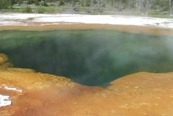 Смарагдовий басейн в Yellowstone — стокове відео