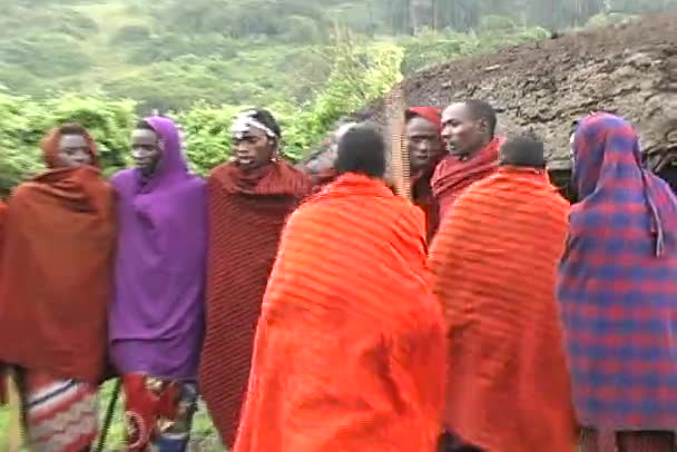 Masai kabilesi savaşçı dans — Stok video