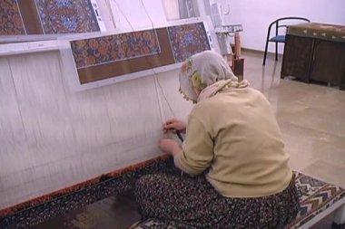 Çift Kişilik deniz mili ile ipek halı dokuma