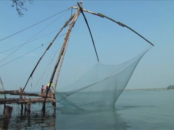 Redes de pesca chinesas — Vídeo de Stock