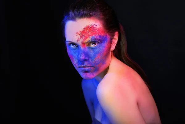 Helles Make-up. Mode Kunst Frauenporträt — Stockfoto