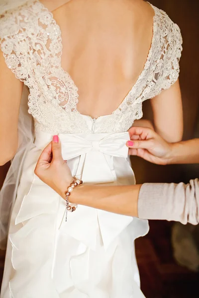 Wedding dress back detail — Stock Photo, Image