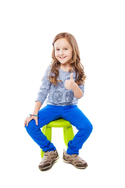 Beautiful little girl with long hair — Stock Photo, Image