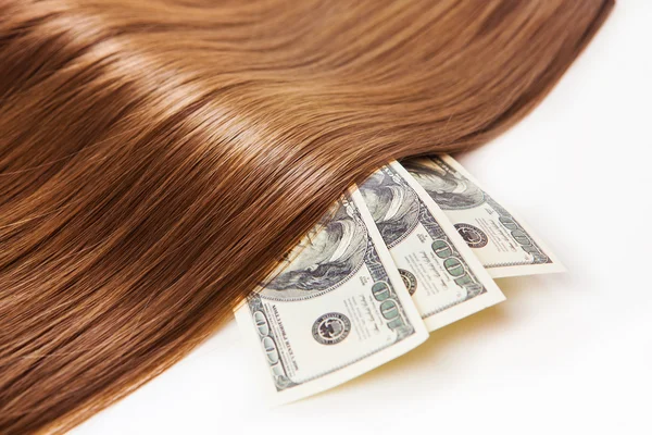 Hair on the money — Stock Photo, Image