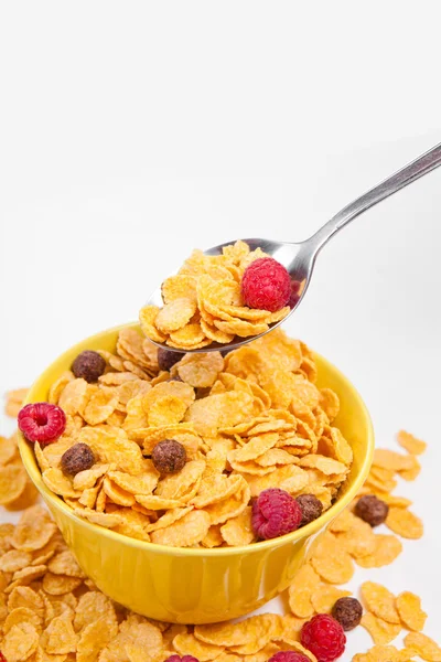 Skål med müsli med färska bär — Stockfoto