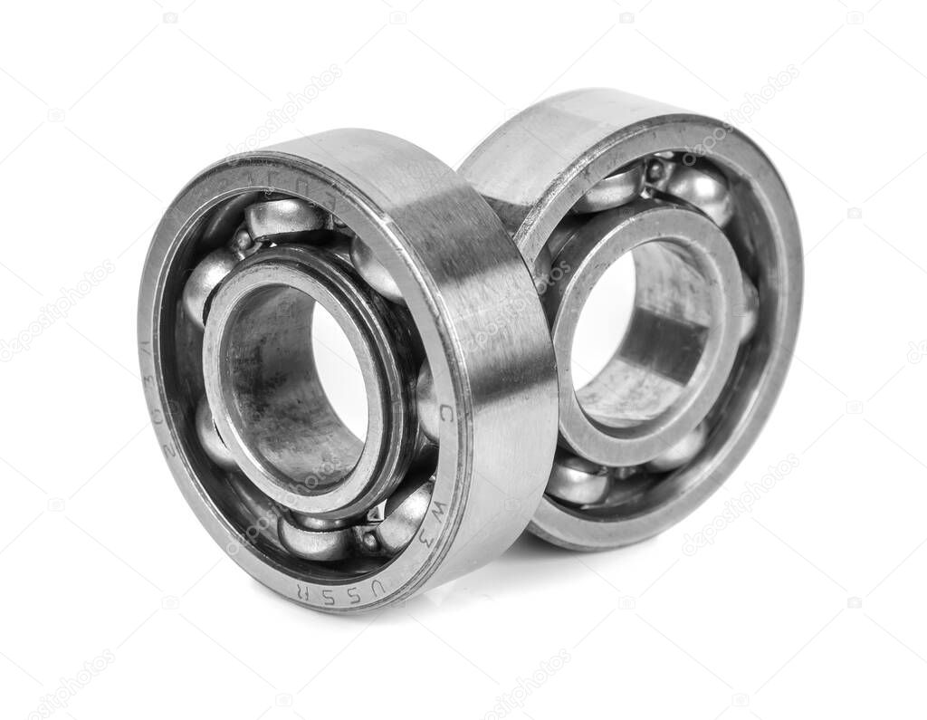 Two ball bearing stainless metal roller for machine industrial.