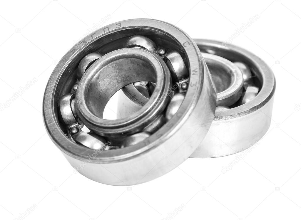 Two ball bearing stainless metal roller for machine industrial.