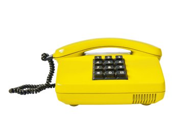 beyaz izole sarı telefon