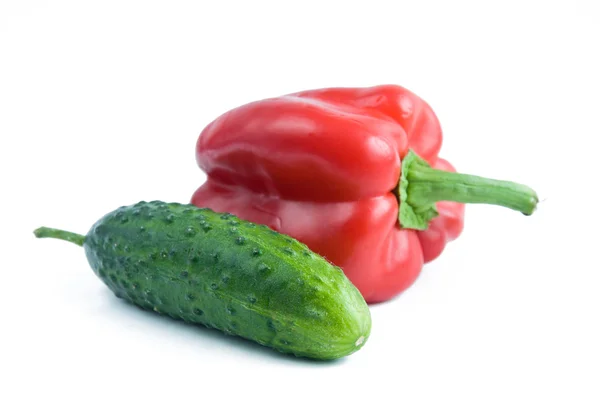 Sweet pepper and cucumber — Stock Photo, Image