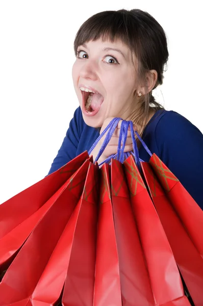 Chica con bolsas —  Fotos de Stock