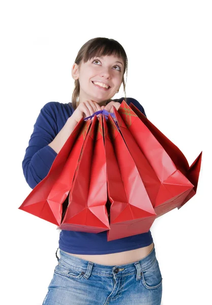 Chica con bolsas —  Fotos de Stock