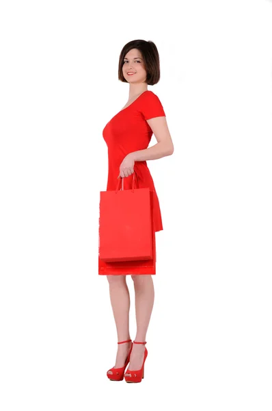 Donna in rosso — Foto Stock