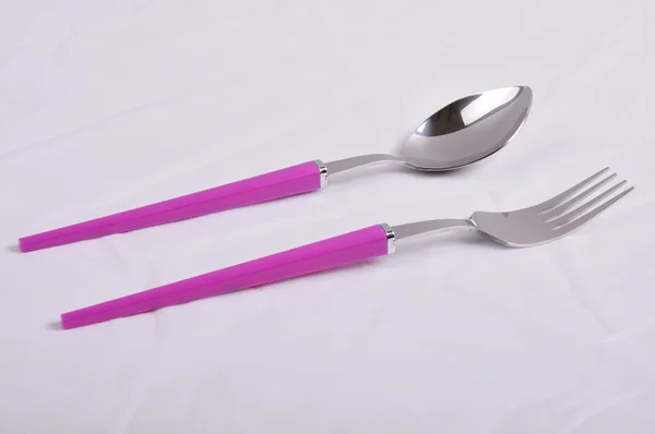 叉子和勺子 — 图库照片