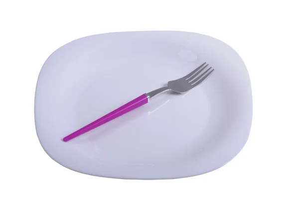 Fork on a plate — Stock Photo, Image