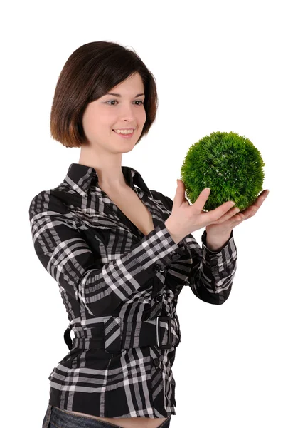 Girl with ball — Stock Photo, Image