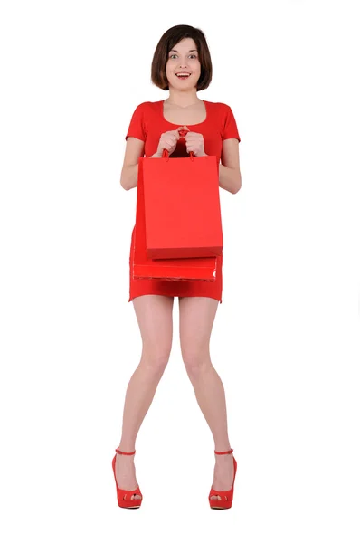 Woman in red — Stock Photo, Image
