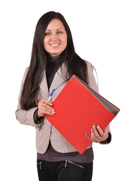Woman with a folder — Stock Photo, Image