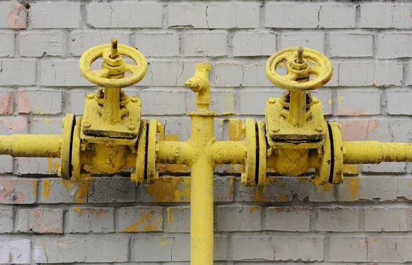 Two yellow valve — Stock Photo, Image