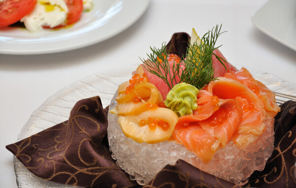 a dish of salmon