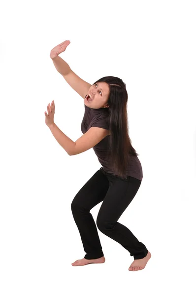 Girl badly frightened — Stock Photo, Image