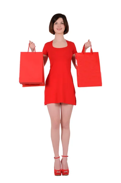 Woman in red — Stock Photo, Image