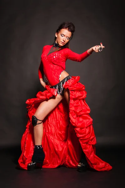 Menina em um vestido vermelho — Fotografia de Stock