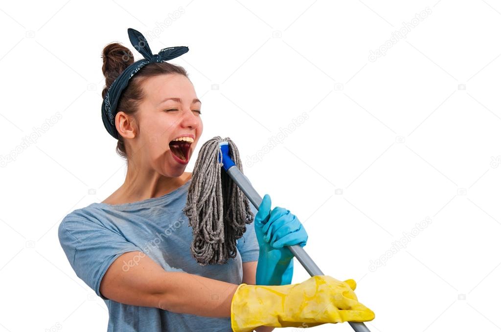 Girl with a mop