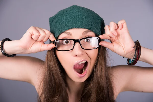 Frau mit Brille — Stockfoto