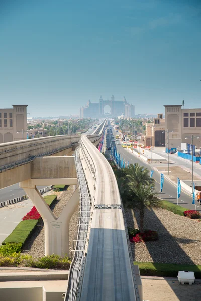 Enskinnestasjon, øya Palm Jumeirah – stockfoto