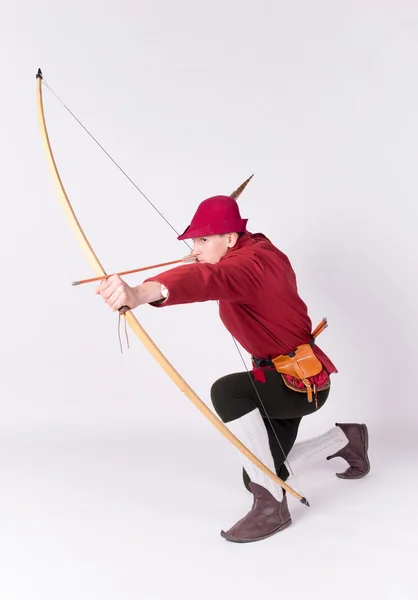Archer in een historische kostuum — Stockfoto