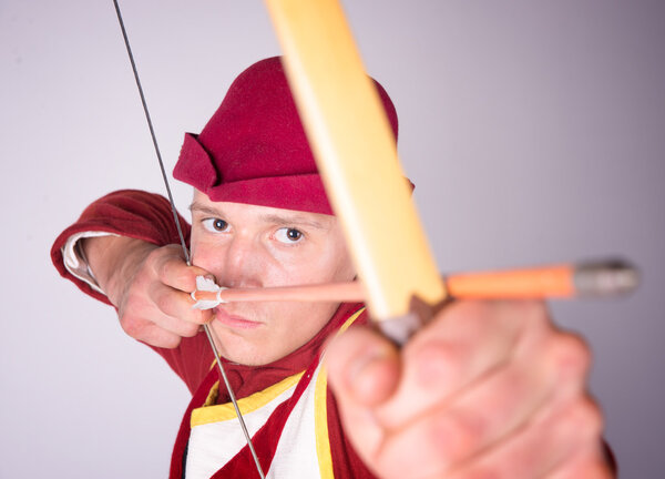 Archer in a historical costume