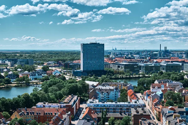 Kopenhag Danimarka Şehir Manzarası Çatıların Tepesinden Manzara — Stok fotoğraf