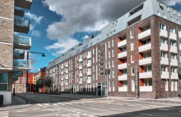Жилая Площадь Кирпичными Домами Копенгагене Дания — стоковое фото