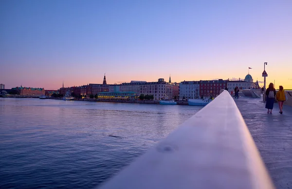 Paisagem Urbana Vista Centro Cidade Partir Ponte Sobre Canal Copenhaga — Fotografia de Stock