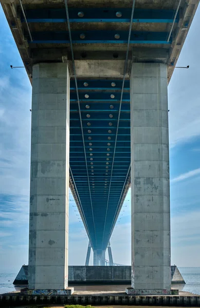 Bajo Puente Vasco Gama Vista Del Río Tajo Lisboa Portugal — Foto de Stock